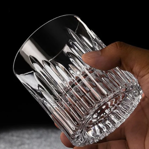 elegant heavy-bottom whiskey crystal glass (gift box) - set of 6