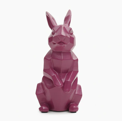 Pink Polyresin Rabbit Figurine