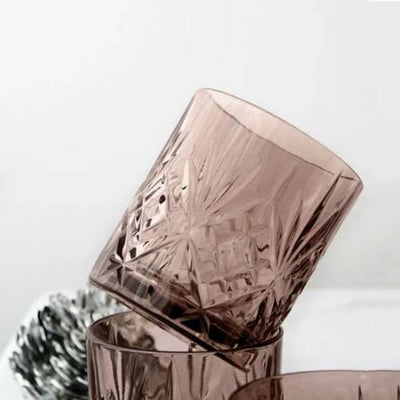 Timeless Whiskey Tumblers 345ml, Set of 4 - Brown Grey