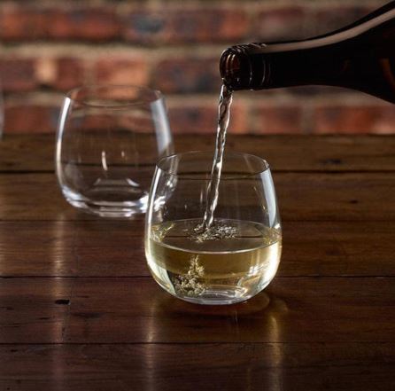 Borough Stemless White Wine Glasses 370ml, Set of 4