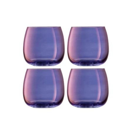 Aurora Stemless Glasses 370ml, Set of 4 - Polar Violet