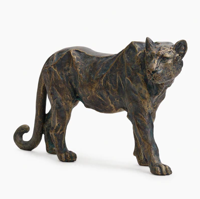 Brown Polyresin Walking Leopard