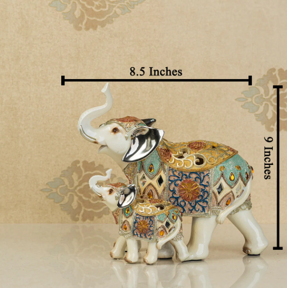 The Agra Royal Elephant Table Decoration Showpiece - Pair