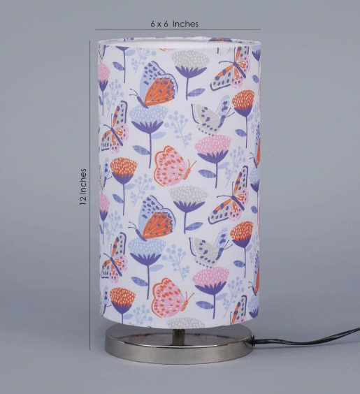 Butterfly on Flower Round Lamp