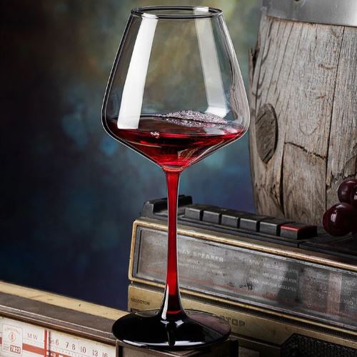 Red Stem Wine Glass - Set of 2