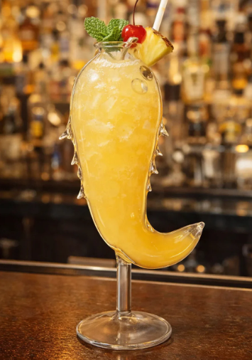 "handcrafted fish shape cocktail glass - set of 2 "