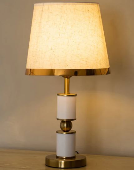 Sculptural Sold Metal Base Table Lamp