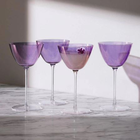 Aurora Martini Glasses 195ml, Set of 4 - Polar Violet