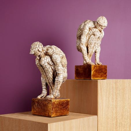 Surreal Bricked Man Table Accent