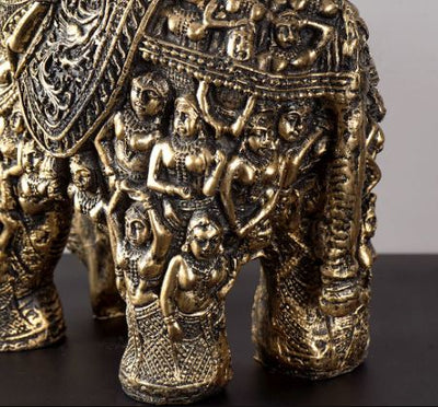 Carved for Rusticity Elephant Table Accent