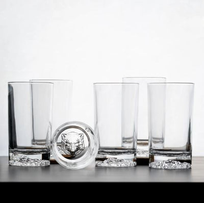 Tall Animal Shadow Glasses - Set of 6