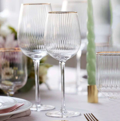 Palermo Gold White Wine Glasses 300ml, Set of 4
