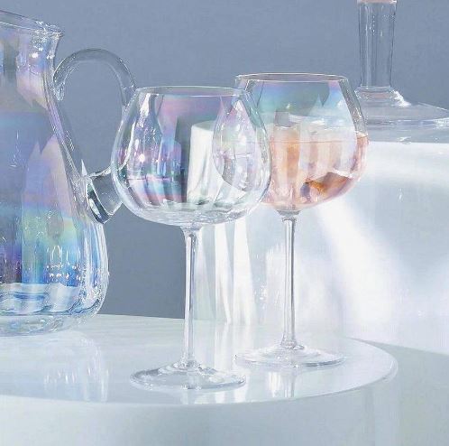 LSA Pearl Crystal Balloon Goblet - Set of 2 - Made In Poland
