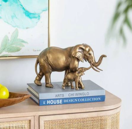 Mother & Baby Elephant Decorative Sculpture