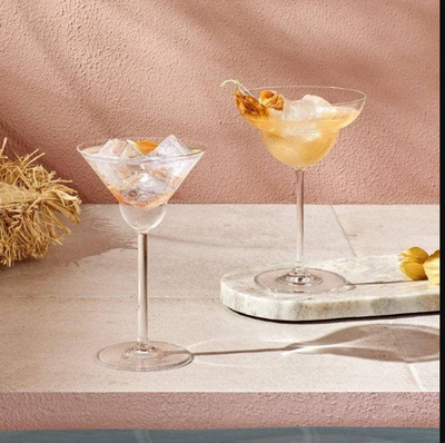 Rounded Martini Glasses 190ml, Set of 2