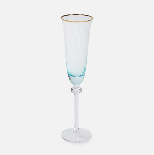 Set of 2 Light Blue Textured Champagne Flutes