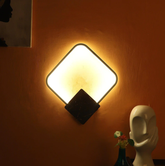 Brown And White Iron Wall Light