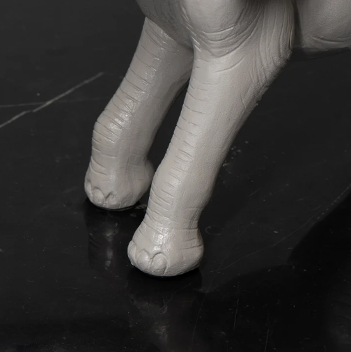 Elephant Figurine with Gold Accents, Grey