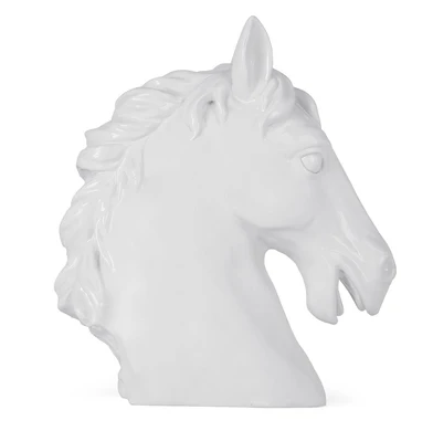 Cream Polyresin Horse Head Figurine