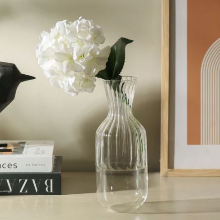 Ribbed Glass Carafe - Clear