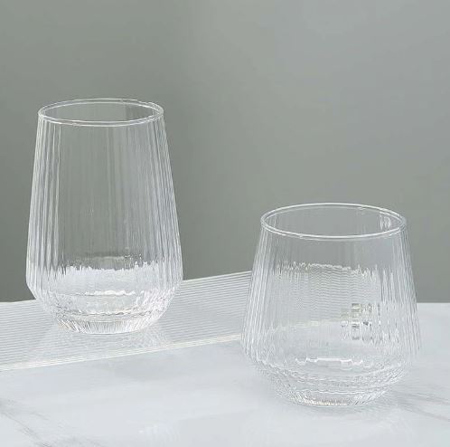 Sleek Striped Glass - Set of 6
