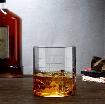 Grid Whiskey Tumblers 390ml, Set of 4