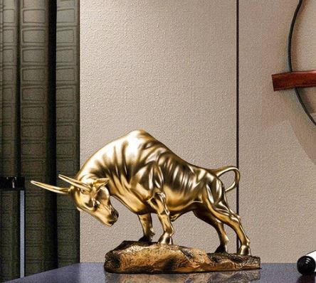 Charging Bull Decorative Sculpture Large - Gold