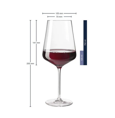 Puccini Red Wine Glasses 750ml, Set of 6