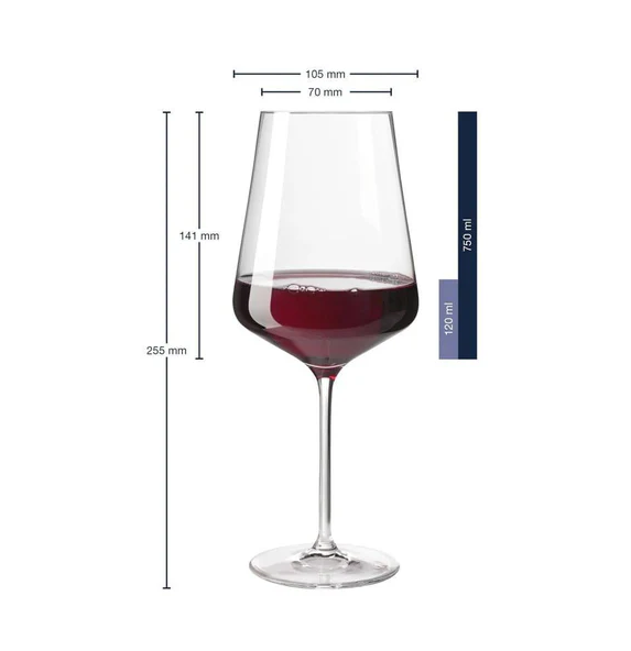 Puccini Red Wine Glasses 750ml, Set of 6