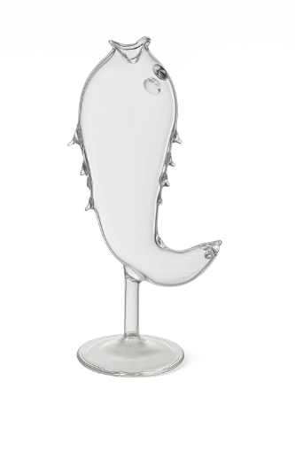 "handcrafted fish shape cocktail glass - set of 2 "