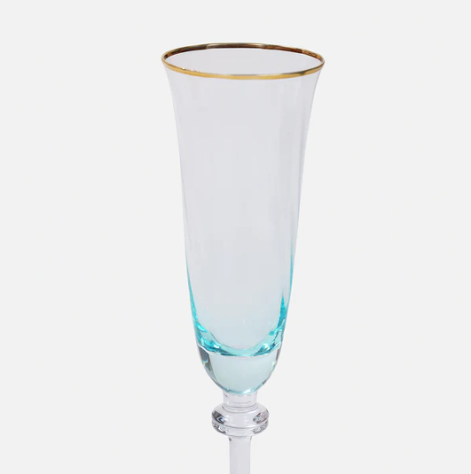 Set of 2 Light Blue Textured Champagne Flutes
