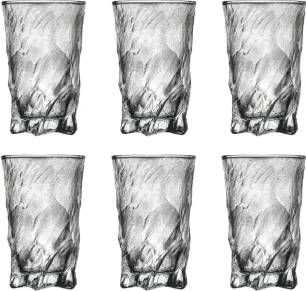 Frosted Ice Textured Glass Tumbler for Whiskey - Set of 2, 4 & 6