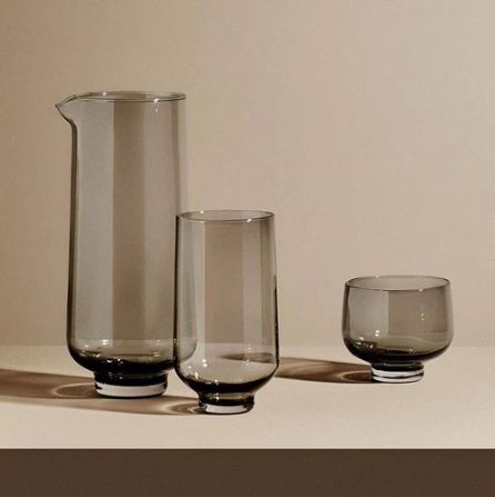 Flow Tall Glasses 400ml, Set of 2 - Smoke