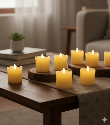 LED Small Real Wax Candle, set of 12
