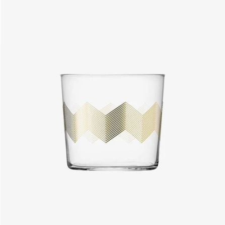 Chevron Tumblers 310ml, Set of 4 - Assorted Gold