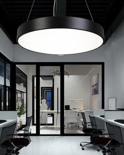 Round LED Drum Pendant Light