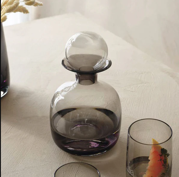 Sarabi Glass Water Carafe 750ml - Grey