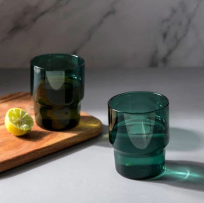 Menlo Tall Tumblers, Set of 2 - Bottle Green