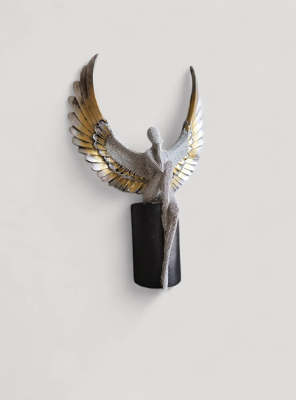 Glittering Lady with Wide Open Wings