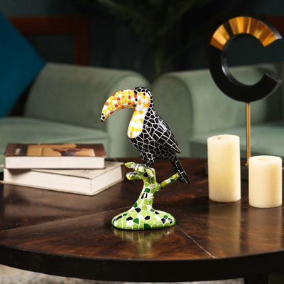 Avian Mosaic Melody: Toucan Art Decor