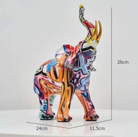 Graffiti Elephant Decorative Sculpture Medium