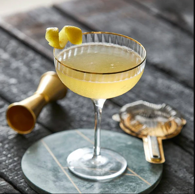 Palermo Gold Cocktail Glasses 315ml, Set of 4