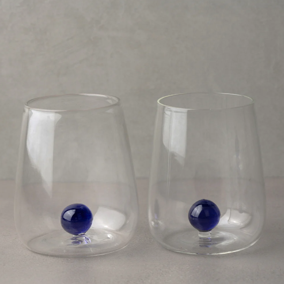 Handblown Drinking Glass - Azure (Set Of 2)