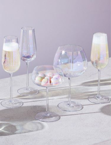 LSA Pearl Crystal Balloon Goblet - Set of 2 - Made In Poland