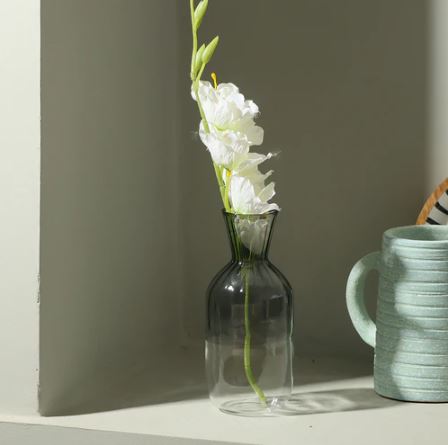 Ribbed Glass Carafe - Shaded Grey
