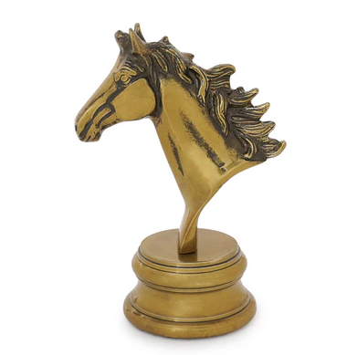 Gold Decorative Horse Head with Base