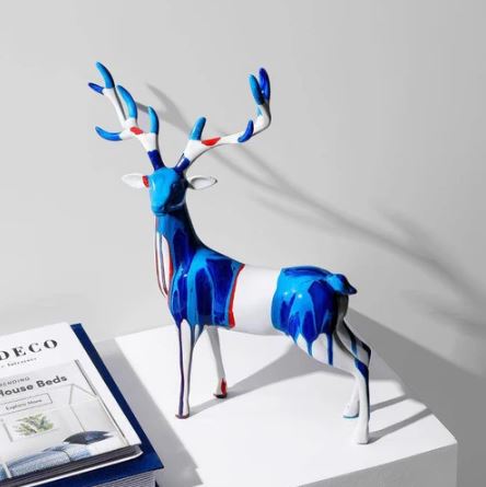 Antler Decorative Sculptures, Set of 2 - Splash Blue