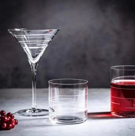 Signature Drinks Lines Cocktail Glasses 220ml, Set of 2