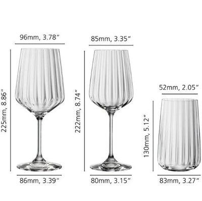LifeStyle CRYSTAL GLASS - SET OF 12 - MADE IN GERMANY