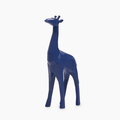 Blue Polyresin Giraffe Figurine - Small